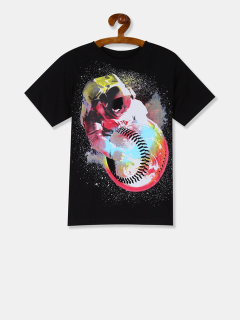 

The Childrens Place Boys Black Printed Round Neck T-shirt