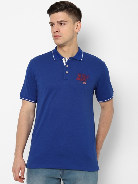 

Solly Jeans Co. Men Blue Solid Polo Collar T-shirt