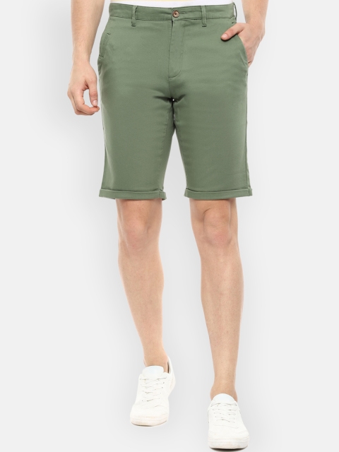 

Louis Philippe Sport Men Green Solid Slim Fit Regular Shorts