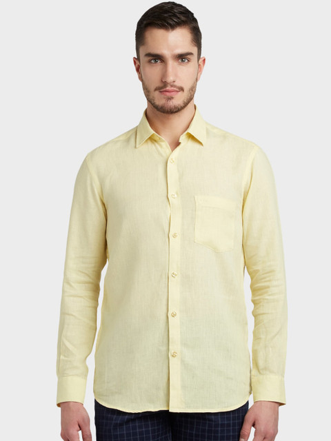 

ColorPlus Men Yellow Tailored Fit Solid Casual Shirt