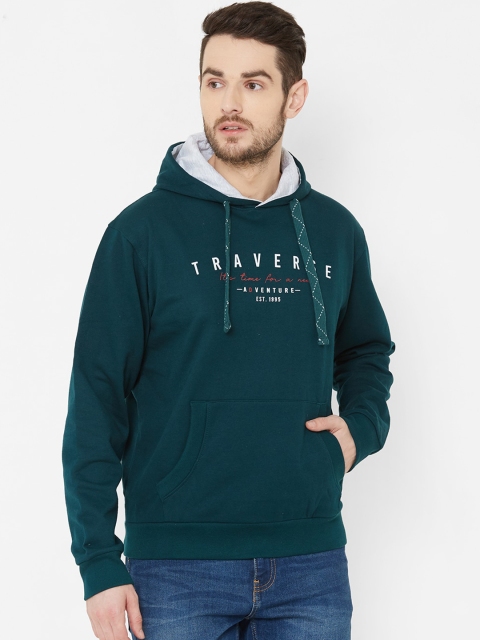 

Zeel Men Green & Off-White Printed Hooded Sweatshirt