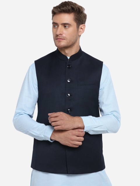 

JADE BLUE Men Blue Solid Corduroy Modi Jacket