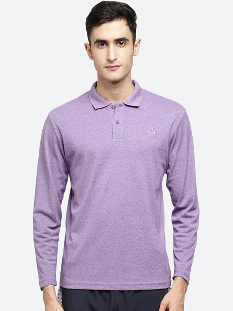 

SG Men Purple Solid Polo Collar T-shirt