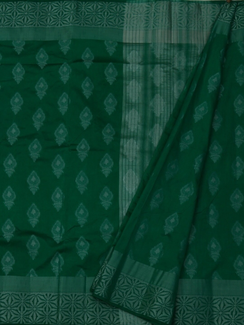 

Pothys Green Printed Jute Silk Saree