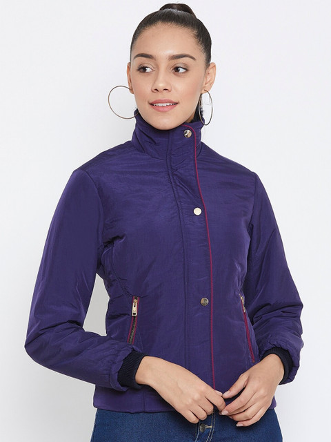 

Spirit Women Purple Solid Windcheater Tailored Jacket