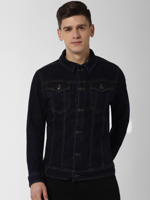 

Peter England Casuals Men Navy Blue Solid Denim Jacket