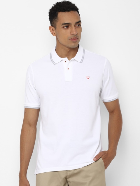 

Allen Solly Men White Solid Polo Collar T-shirt