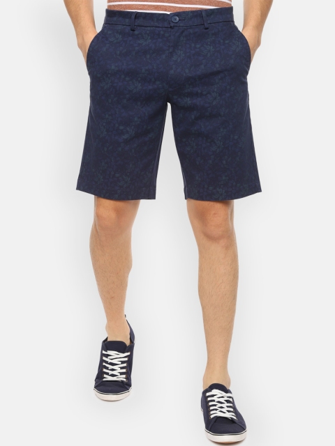 

V Dot Men Navy Blue Printed Regular Fit Regular Shorts