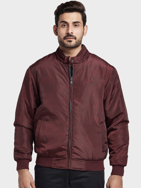 

ColorPlus Men Maroon Solid Lightweight Bomber