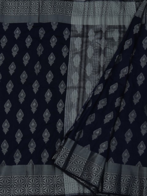 

Pothys Navy Blue & Off-White Jute Silk Woven Design Saree