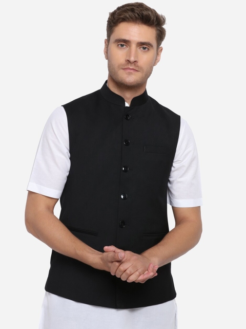 

JADE BLUE Men Black Solid Modi Jacket