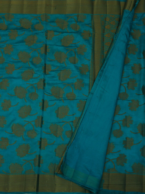 

Pothys Blue Woven Design Jute Silk Saree