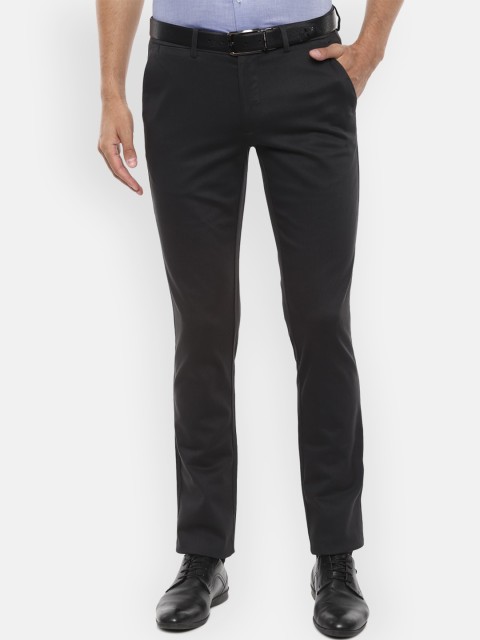 

Van Heusen Men Charcoal Slim Fit Solid Formal Trousers