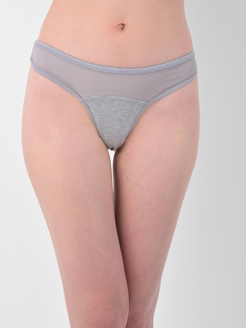 

Clovia Women Grey Solid Thongs PN1768P01S