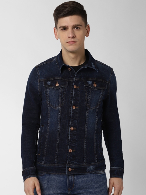 

Peter England Casuals Men Navy Blue Solid Denim Jacket