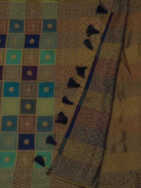 

Pothys Brown Printed Jute Silk Saree
