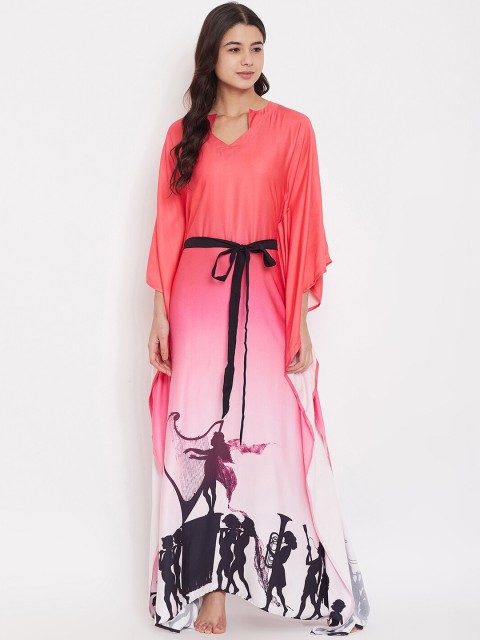 

The Kaftan Company Pink Printed Nightdress