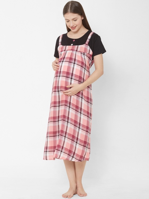 

Sweet Dreams Pink Checked Maternity Nightdress
