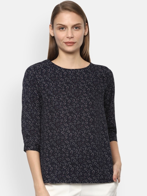 

Van Heusen Woman Women Navy Blue Printed Top