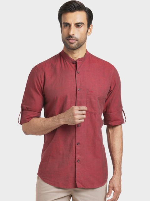 

ColorPlus Men Maroon Regular Fit Solid Casual Shirt