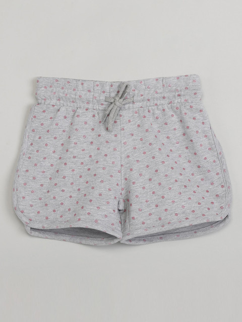 

max Girls Grey Printed Regular Fit Regular Shorts