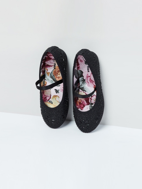 

max Girls Black Embellished PU Mary Janes