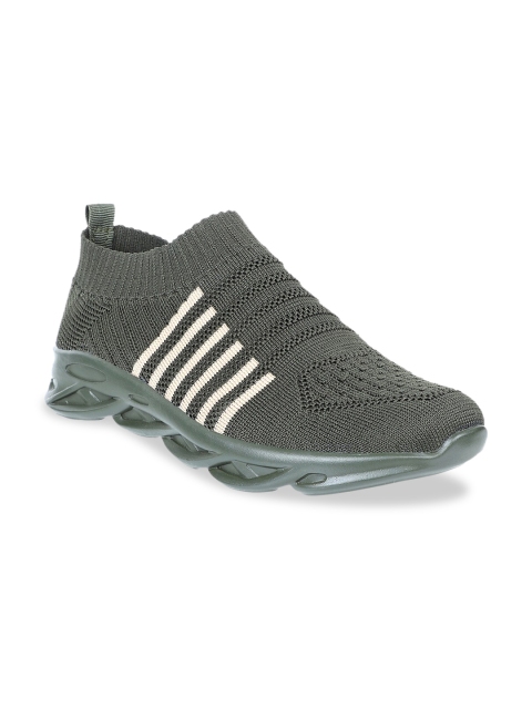 

STEPpings Women Olive Green Mesh Walking Shoes