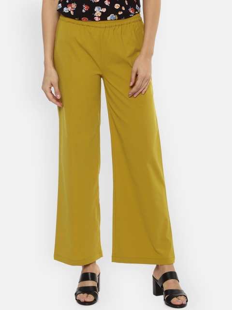 

Van Heusen Woman Yellow Regular Fit Solid Parallel Trousers