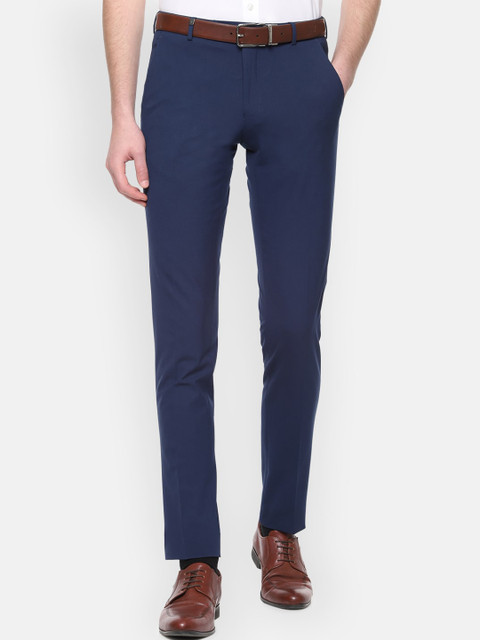 

Van Heusen Men Blue Slim Fit Solid Formal Trousers