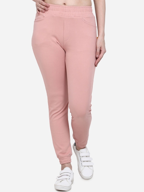 

Yuvraah Women Pink Solid Slim-Fit Joggers