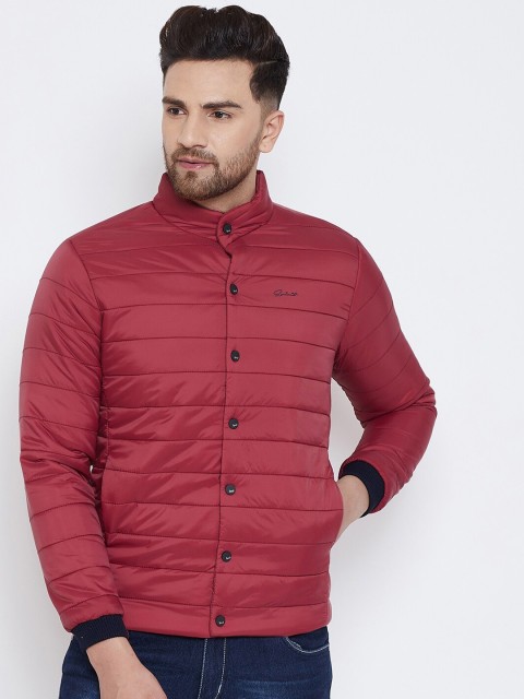 

Spirit Men Maroon Solid Windcheater Padded Jacket