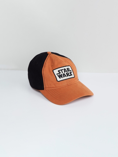 

max Men Orange & Black Colourblocked Snapback Cap
