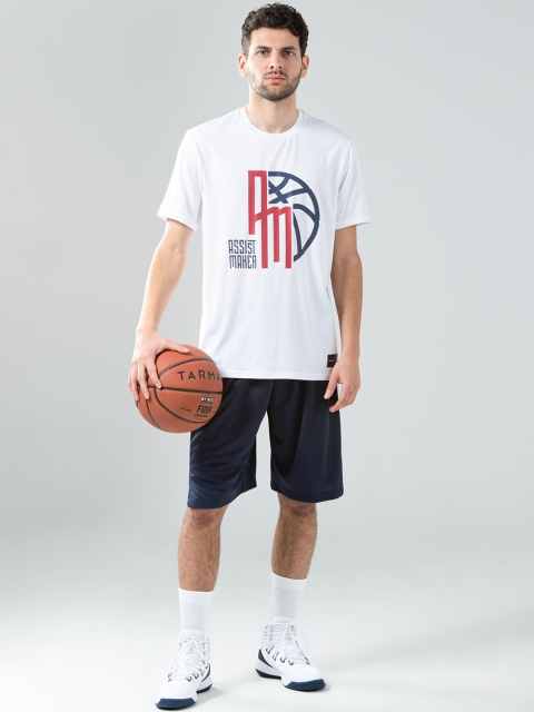 

TARMAK By Decathlon Men Navy Blue Solid Regular Fit Basketball Shorts