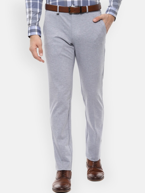 

Van Heusen Men Grey Slim Fit Solid Formal Trousers