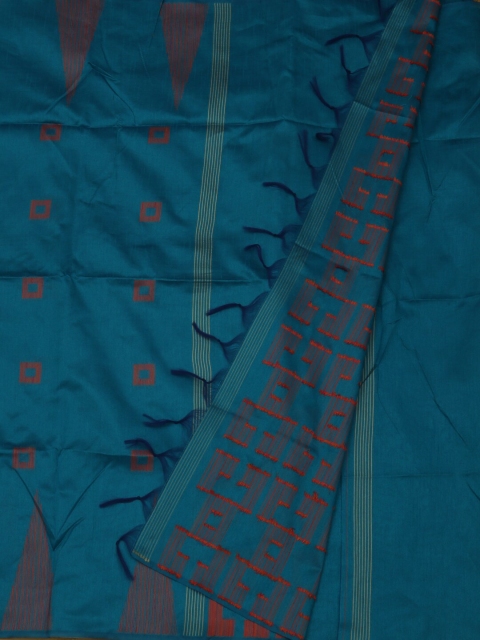 

Pothys Blue Printed Jute Silk Saree