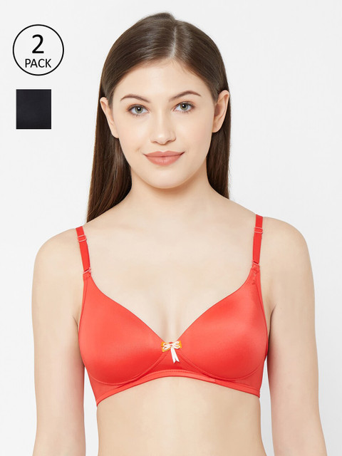 

Juliet Black & Coral Solid Everyday Bra 010002900015243
