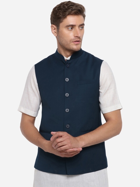 

JADE BLUE Men Blue Solid Corduroy Modi Jacket
