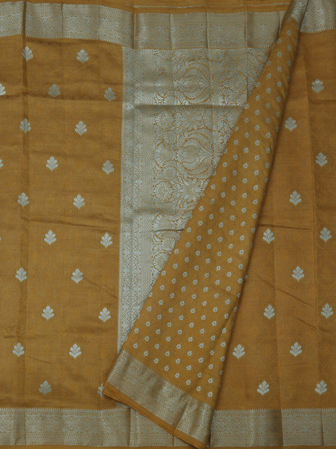 

Pothys Mustard Solid Jute Silk Saree