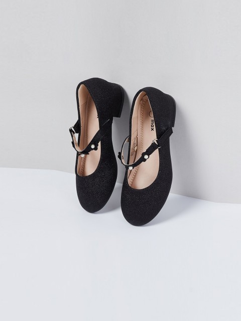 

max Girls Black Embellished PU Mary Janes