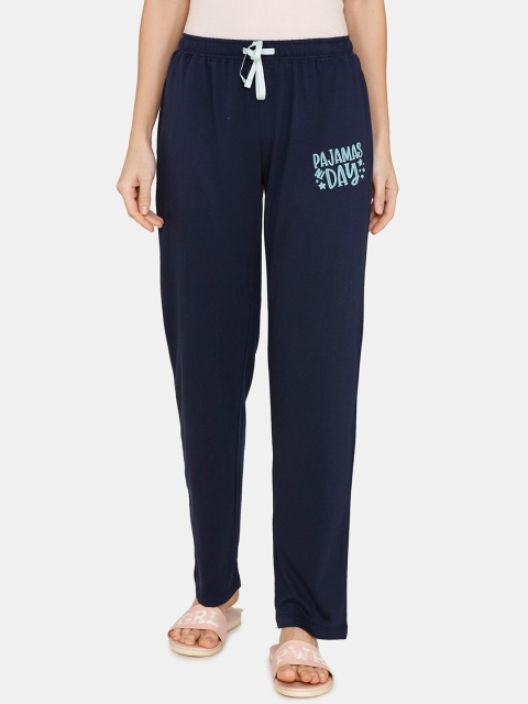

Zivame Women Navy Blue Printed Cotton Pyjama
