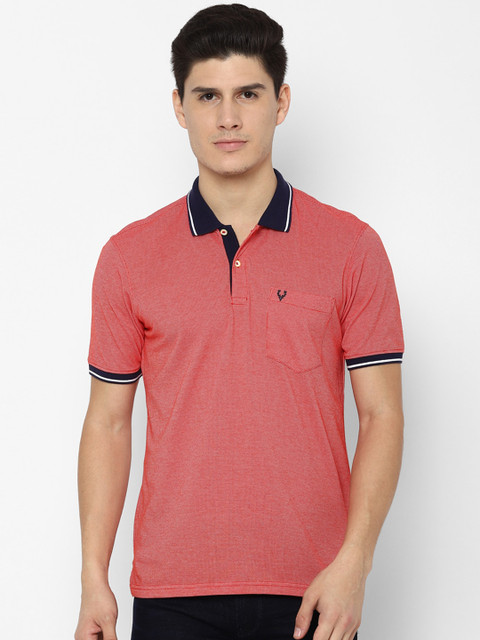 

Allen Solly Men Pink Solid Polo Collar T-shirt