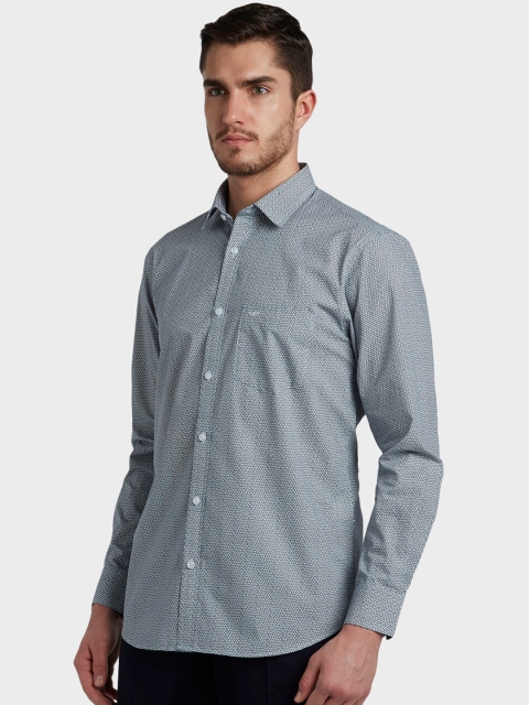 

ColorPlus Men Blue & White Tailored Fit Printed Casual Shirt
