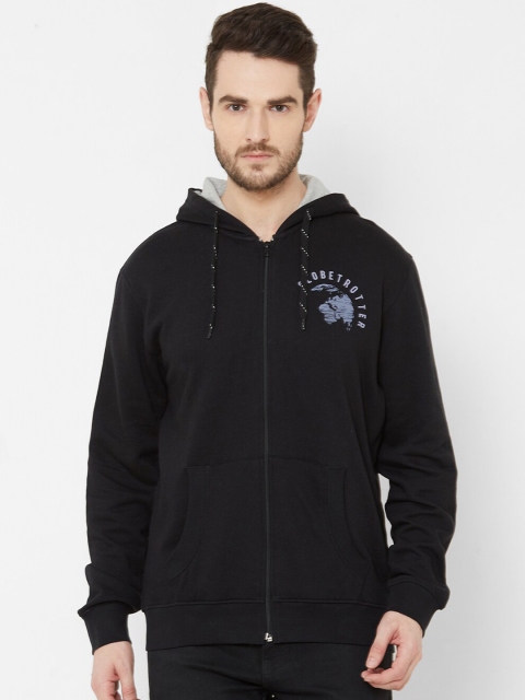 

Zeel Men Black Solid Hooded Sweatshirt