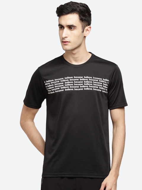 

SG Men Black Printed Round Neck T-shirt