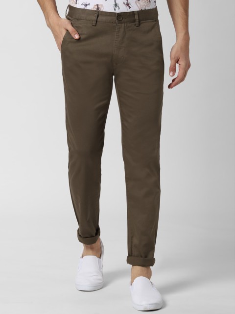 

Peter England Casuals Men Brown Slim Fit Solid Regular Trousers