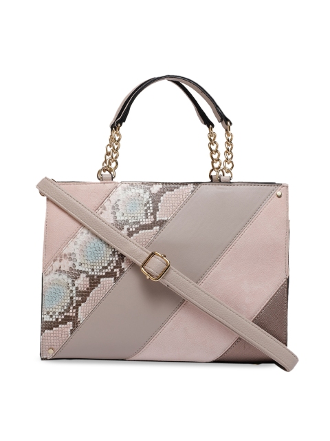 

Call It Spring Mauve & Pink Snake Skin Printed Satchel Bag