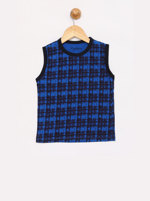 

Redden Boys Blue Checked Round Neck T-shirt