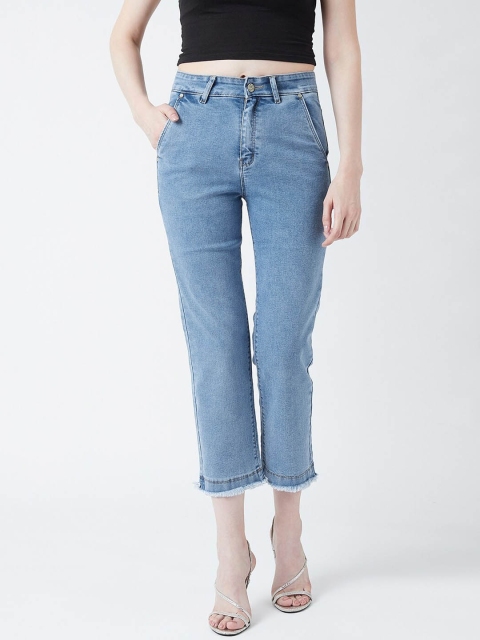 

Devis Women Blue Straight Fit High-Rise Clean Look Stretchable Jeans