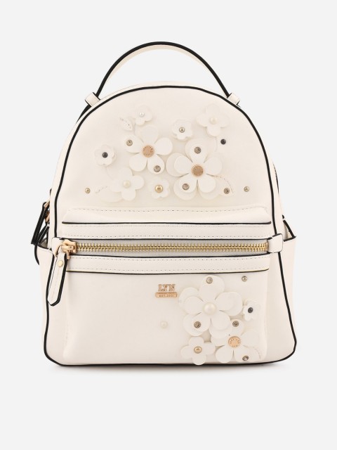 

LYN Women Cream-Coloured Embroidered Backpack