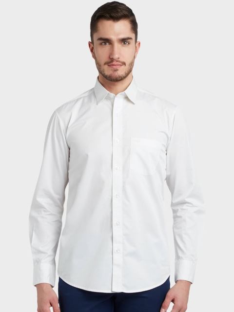 

ColorPlus Men White Tailored Fit Solid Casual Shirt